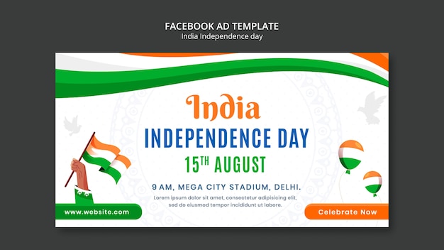 Modèle Facebook De La Fête De L'indépendance De L'inde