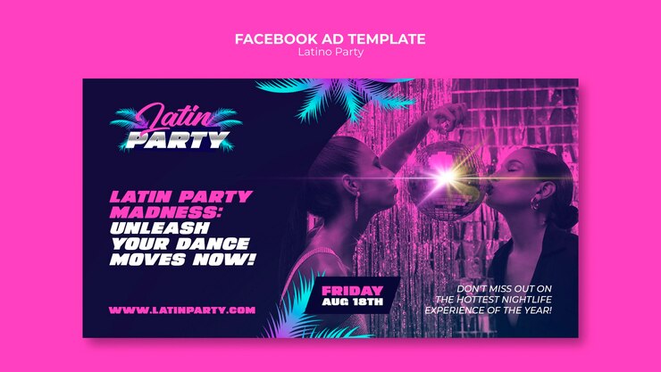 PSD gratuit modèle facebook de fête latino