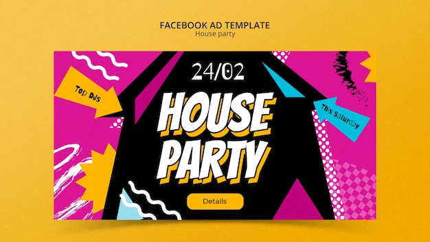 PSD gratuit le modèle de facebook de la fête de la maison