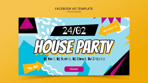 PSD gratuit le modèle de facebook de la fête de la maison