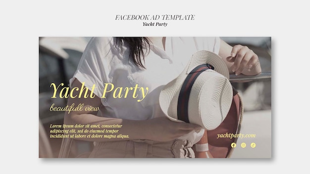 PSD gratuit modèle facebook de fête de yacht