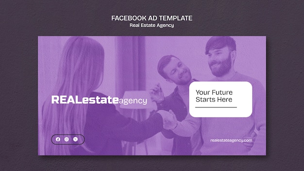 PSD gratuit modèle facebook immobilier design plat