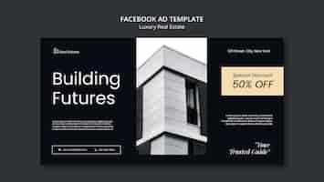 PSD gratuit modèle facebook immobilier de luxe