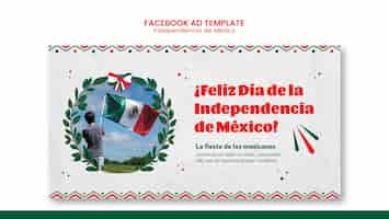 PSD gratuit modèle facebook de l'indépendance mexicaine