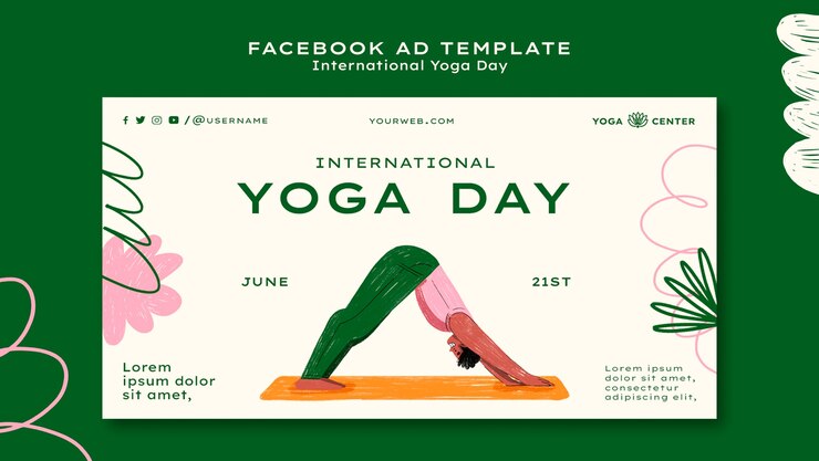 Modèle facebook de la journée internationale du yoga