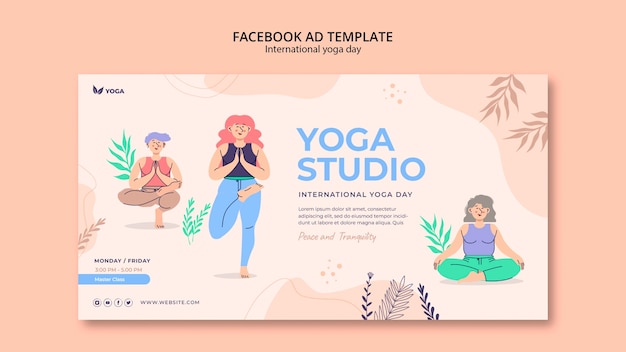 PSD gratuit modèle facebook de la journée internationale du yoga