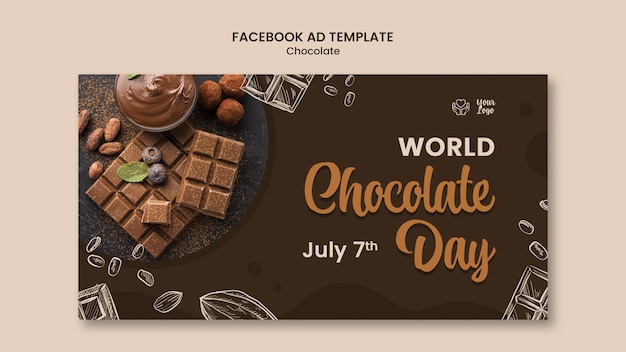 PSD gratuit modèle facebook de la journée mondiale du chocolat