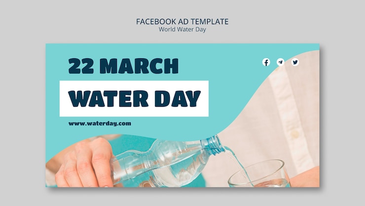PSD gratuit modèle facebook de la journée mondiale de l'eau