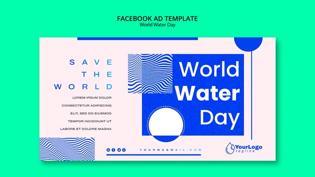 Modèle facebook de la journée mondiale de l'eau