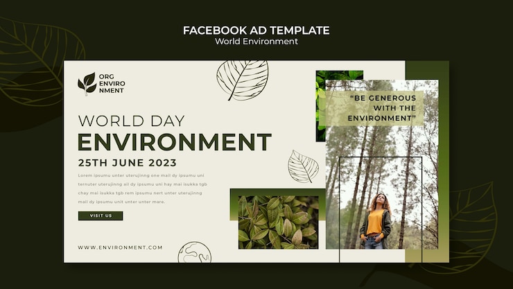 PSD gratuit modèle facebook de la journée mondiale de l'environnement