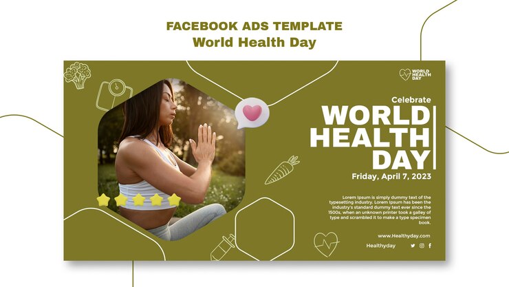 PSD gratuit modèle facebook de la journée mondiale de la santé