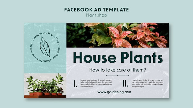 PSD gratuit modèle facebook de magasin de plantes