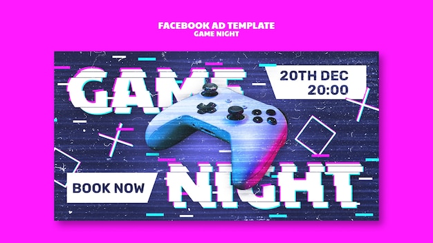 PSD gratuit le modèle de facebook de la nuit de jeu