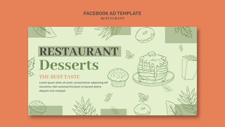 PSD gratuit modèle de facebook d'ouverture de restaurant dessiné à la main