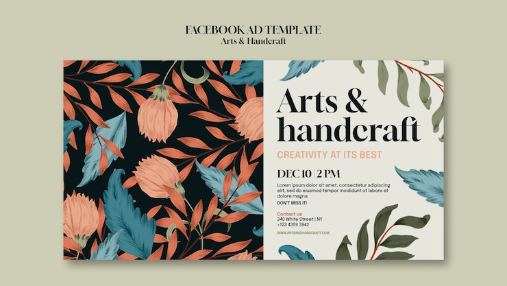 PSD gratuit modèle de facebook pour les arts et l'artisanat