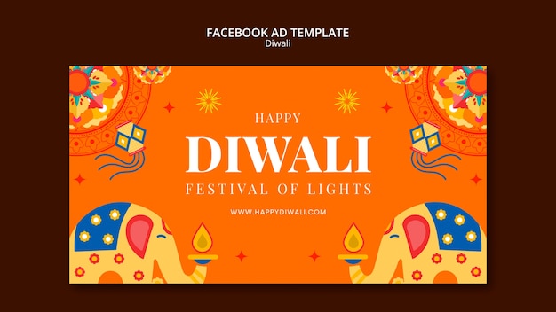 PSD gratuit le modèle de facebook pour la célébration de diwali