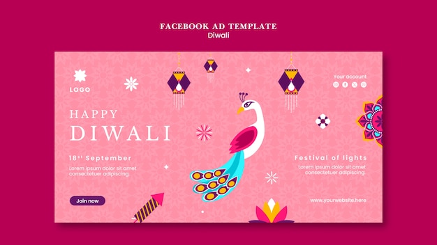 PSD gratuit le modèle de facebook pour la célébration de diwali