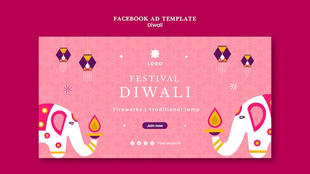 PSD gratuit le modèle de facebook pour la célébration de diwali