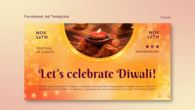 PSD gratuit le modèle de facebook pour la célébration de diwali