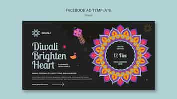 PSD gratuit le modèle de facebook pour la célébration de diwali