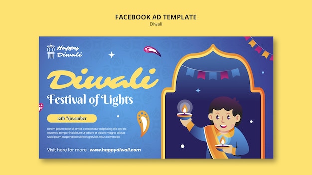 PSD gratuit le modèle de facebook pour la célébration de diwali