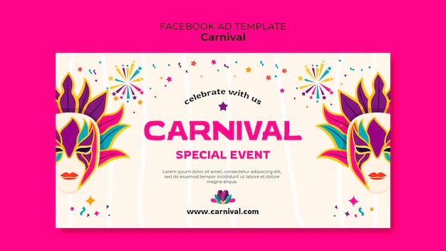 PSD gratuit modèle de facebook pour la célébration du carnaval