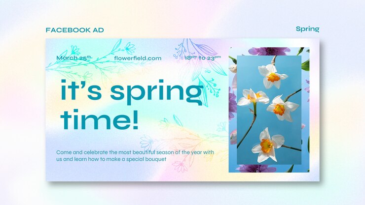 PSD gratuit modèle de facebook pour la célébration du printemps