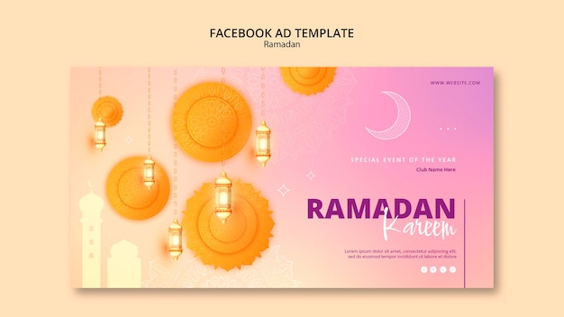 PSD gratuit modèle de facebook pour la célébration du ramadan