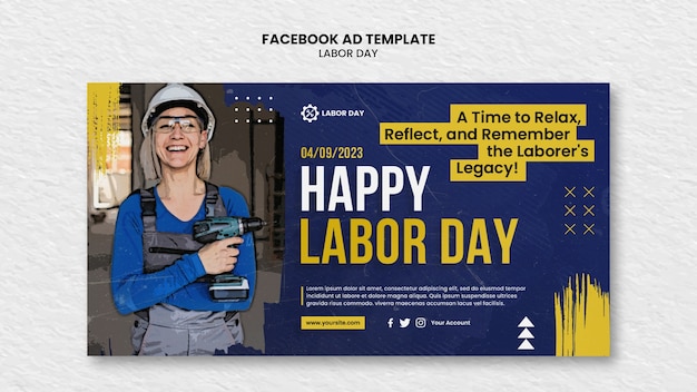 PSD gratuit modèle de facebook pour la célébration de la fête du travail