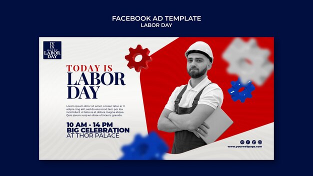 Modèle de Facebook pour la célébration de la fête du Travail
