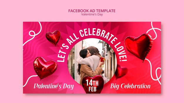 Le modèle de Facebook pour la célébration de la Saint-Valentin