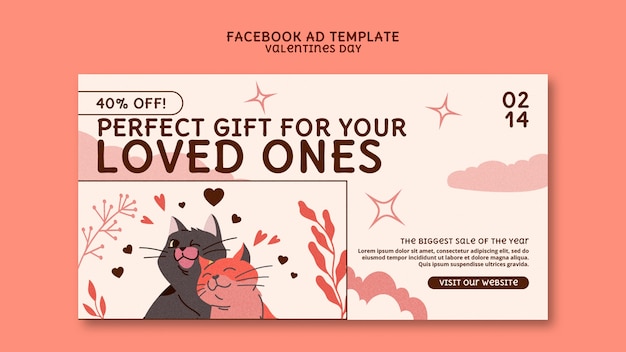 PSD gratuit le modèle de facebook pour la célébration de la saint-valentin