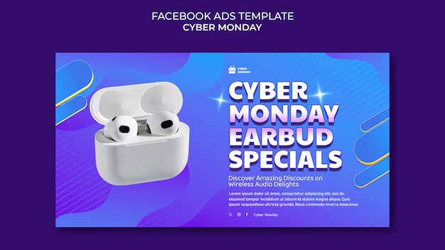 PSD gratuit le modèle de facebook pour le cyber lundi