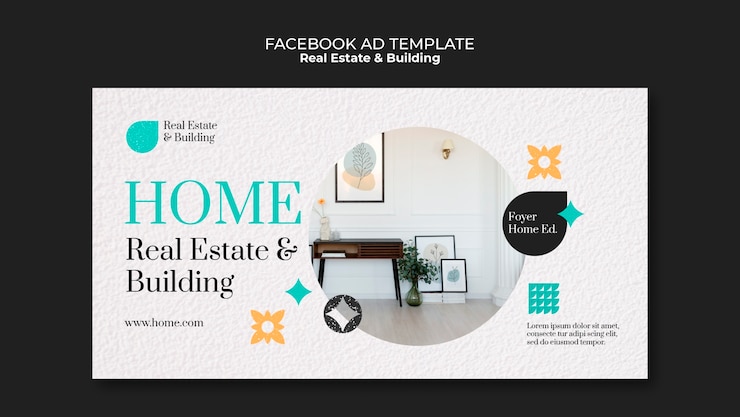 PSD gratuit modèle de facebook pour l'immobilier de conception à l'appartement