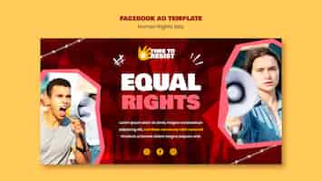 PSD gratuit modèle de facebook pour la journée des droits de l'homme