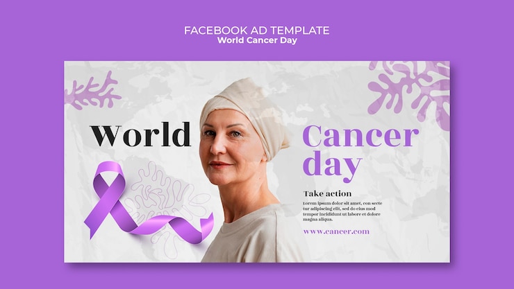 PSD gratuit modèle de facebook pour la journée mondiale du cancer