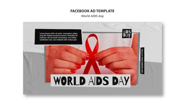 PSD gratuit modèle facebook pour la journée mondiale du sida