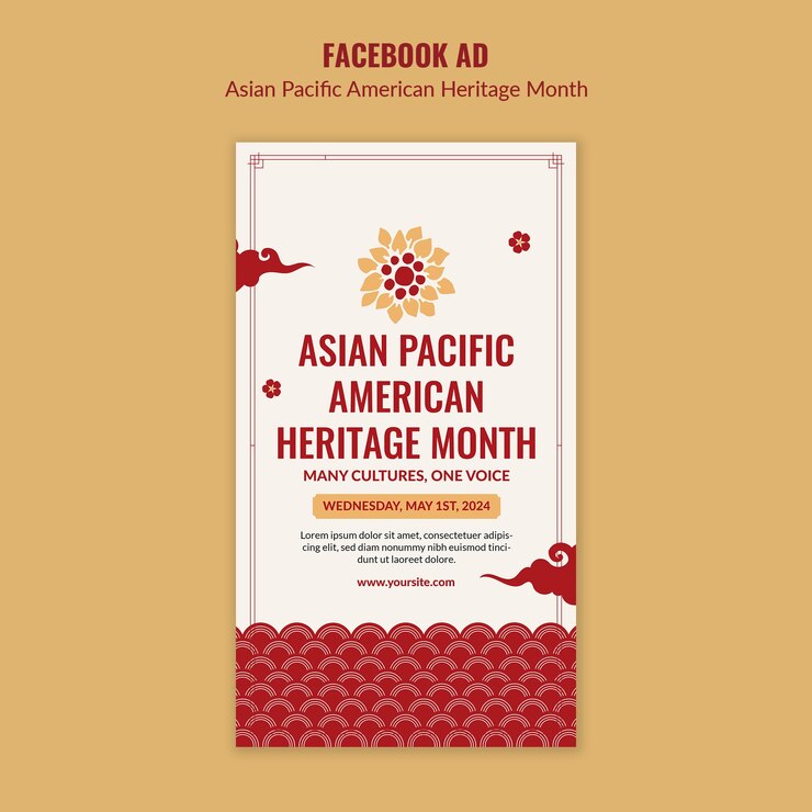 PSD gratuit modèle de facebook pour le mois du patrimoine asiatique-pacifique américain
