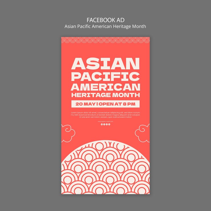 PSD gratuit modèle de facebook pour le mois du patrimoine asiatique-pacifique américain