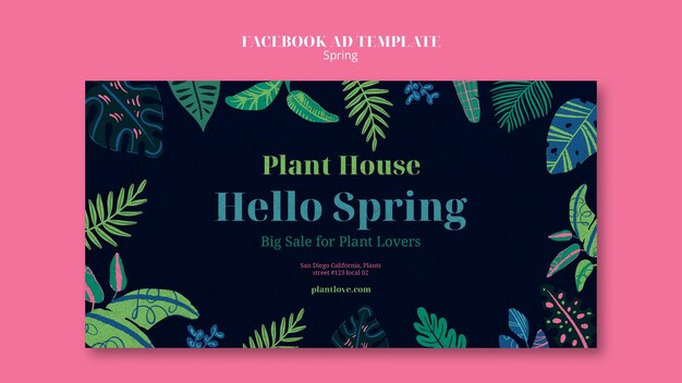 PSD gratuit modèle facebook pour la saison du printemps