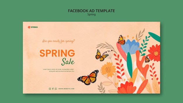 PSD gratuit modèle facebook pour la saison du printemps