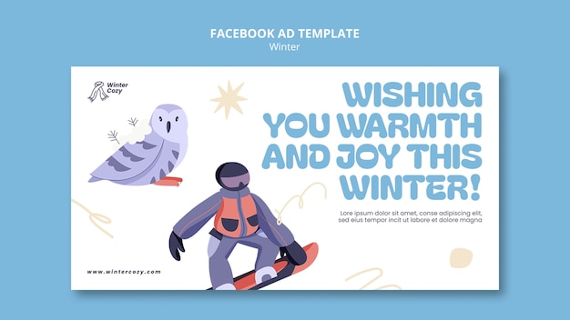 PSD gratuit modèle facebook pour la saison d'hiver