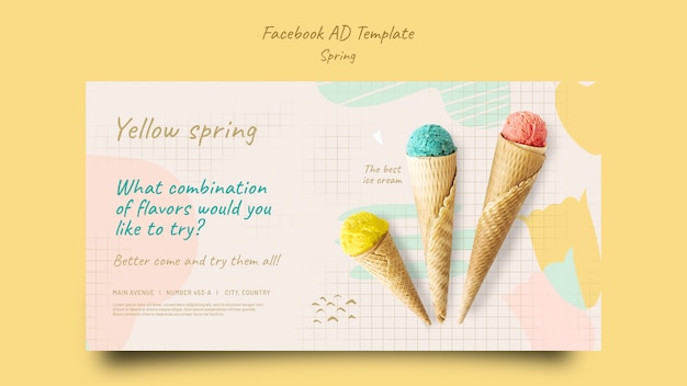 PSD gratuit modèle de facebook pour la saison de printemps