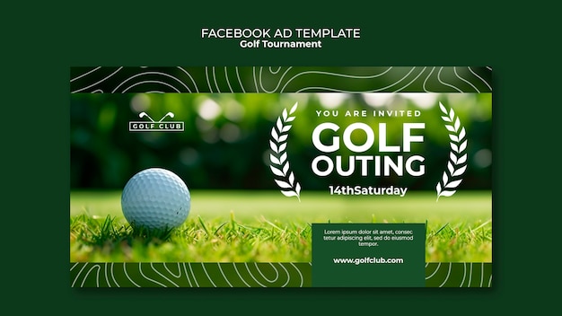 PSD gratuit modèle de facebook pour le tournoi de golf