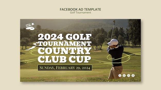 Modèle De Facebook Pour Le Tournoi De Golf