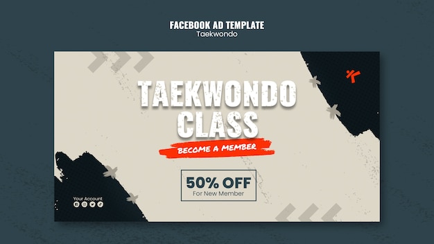 PSD gratuit modèle facebook de pratique de taekwondo