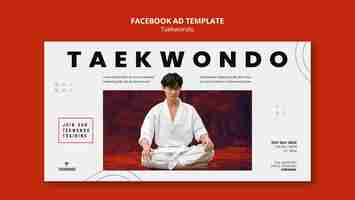 PSD gratuit modèle facebook de pratique de taekwondo