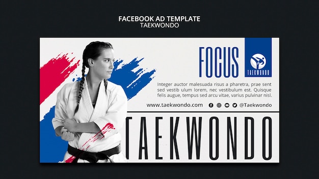 PSD gratuit modèle facebook de pratique de taekwondo