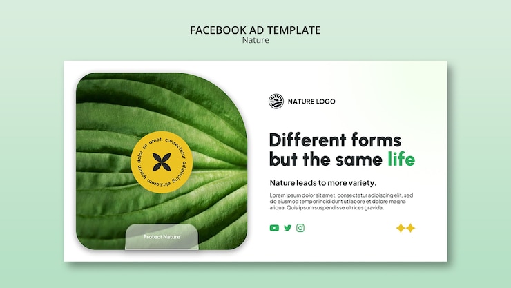 PSD gratuit modèle facebook de protection de la nature