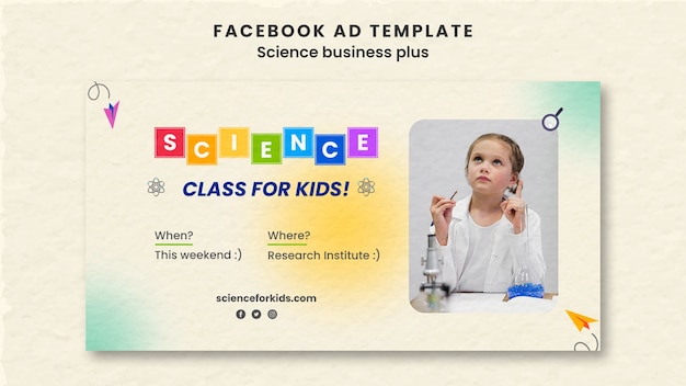 PSD gratuit modèle facebook de recherche scientifique